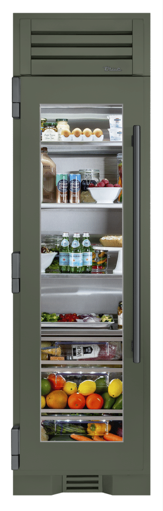 Refrigerator Column, Left Hinged, Olive, Pewter Hardware TR24REFLSGA238H05