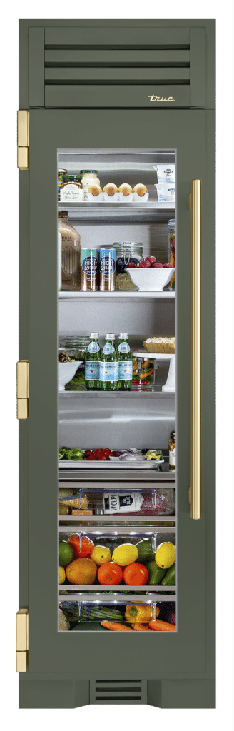 Refrigerator Column, Left Hinged, Olive, Gold Hardware TR24REFLSGA238H08