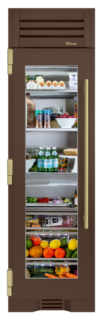 Refrigerator Column, Left Hinged, Espresso, Brass Hardware TR24REFLSGA305H01