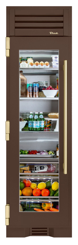 Refrigerator Column, Left Hinged, Espresso, Gold Hardware TR24REFLSGA305H08