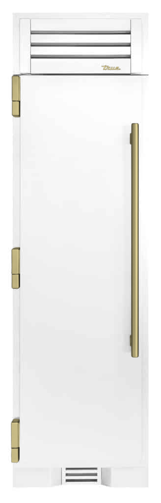 Refrigerator Column, Left Hinged, Matte White, Brass Hardware TR24REFLSSA030H01