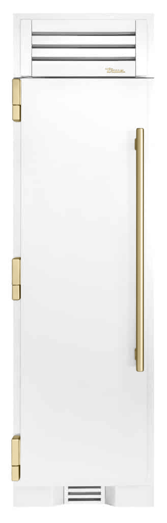 Refrigerator Column, Left Hinged, Matte White, Gold Hardware TR24REFLSSA030H08