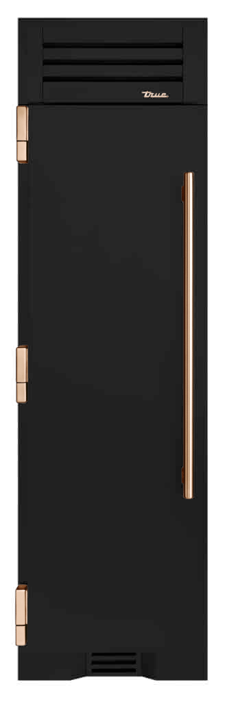Refrigerator Column, Left Hinged, Ultra Matte Black, Copper Hardware TR24REFLSSA085H03