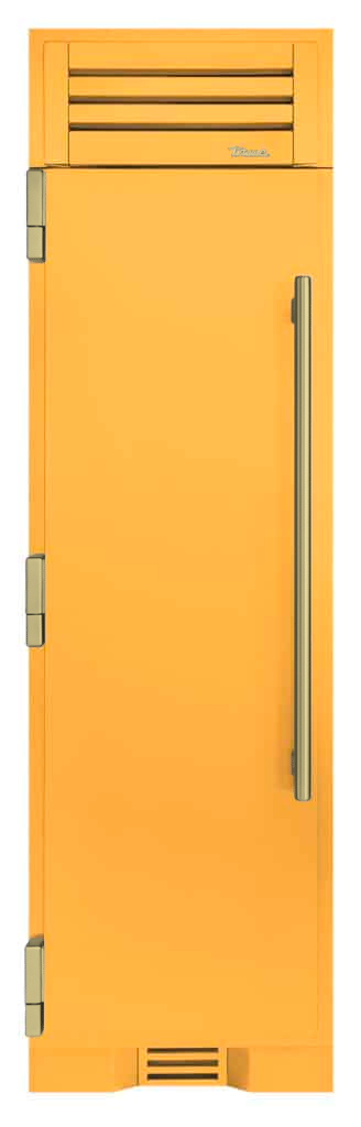 Refrigerator Column, Left Hinged, Saffron, Brass Hardware TR24REFLSSA103H01