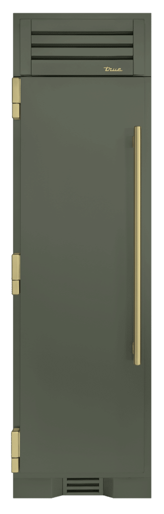 Refrigerator Column, Left Hinged, Olive, Brass Hardware TR24REFLSSA238H01