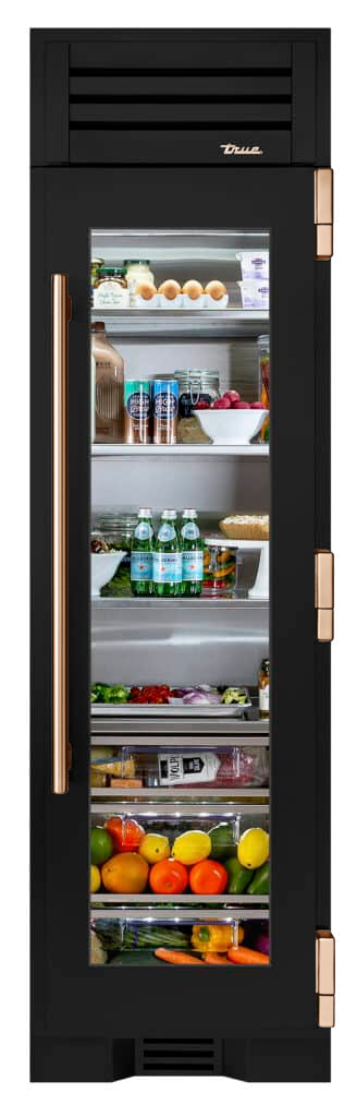 Refrigerator Column, Right Hinged, Matte Black, Copper Hardware TR24REFRSGA027H03