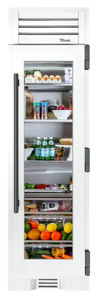 Refrigerator Column, Right Hinged, Matte White, Pewter Hardware TR24REFRSGA030H05
