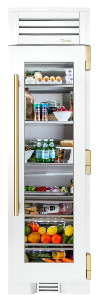 Refrigerator Column, Right Hinged, Matte White, Gold Hardware TR24REFRSGA030H08