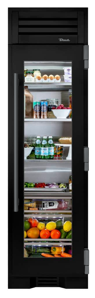 Refrigerator Column, Right Hinged, Gloss Black, Pewter Hardware TR24REFRSGA044H05