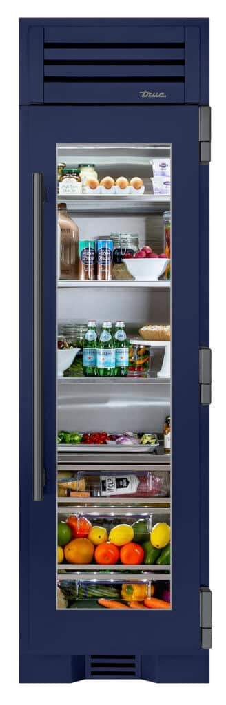 Refrigerator Column, Right Hinged, Cobalt, Pewter Hardware TR24REFRSGA078H05