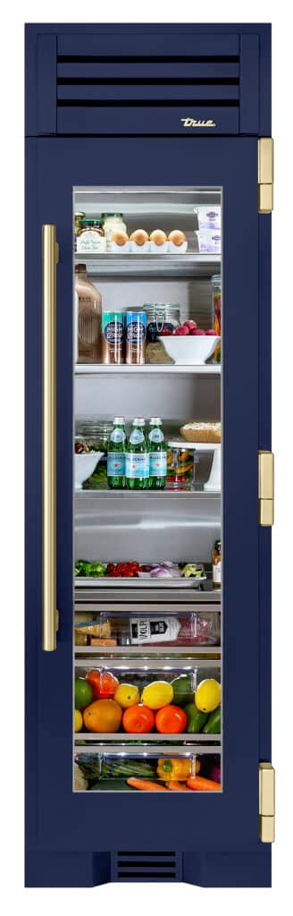 Refrigerator Column, Right Hinged, Cobalt, Gold Hardware TR24REFRSGA078H08