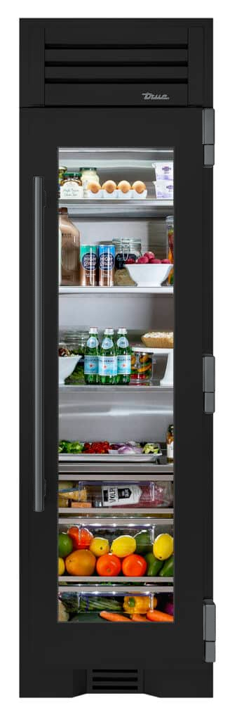 Refrigerator Column, Right Hinged, Ultra Matte Black, Pewter Hardware TR24REFRSGA085H05