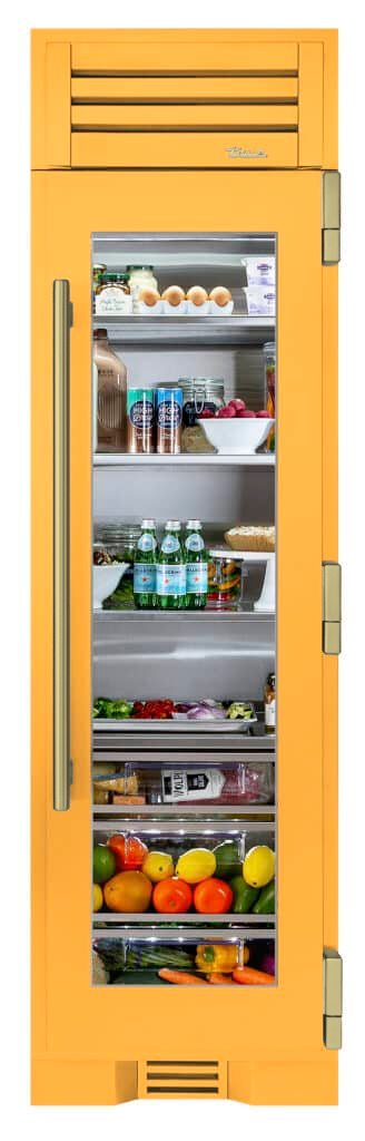 Refrigerator Column, Right Hinged, Saffron, Brass Hardware TR24REFRSGA103H01
