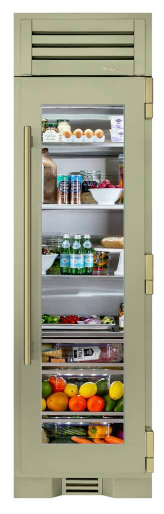 Refrigerator Column, Right Hinged, Sage, Brass Hardware TR24REFRSGA129H01