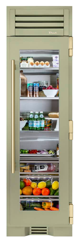 Refrigerator Column, Right Hinged, Sage, Gold Hardware TR24REFRSGA129H08