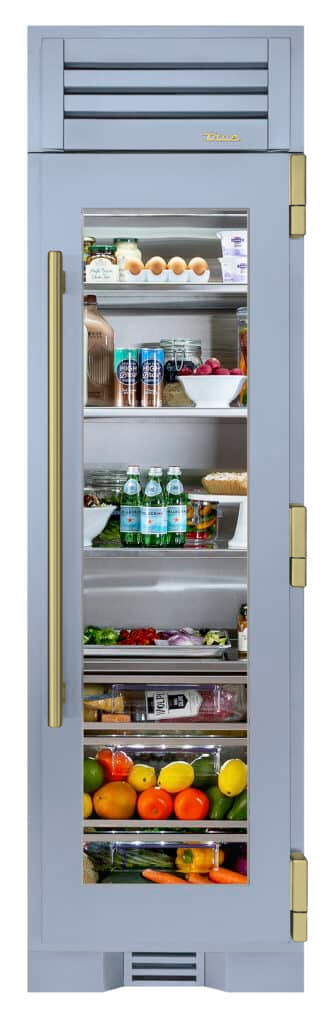 Refrigerator Column, Right Hinged, Bluestone, Brass Hardware TR24REFRSGA152H01