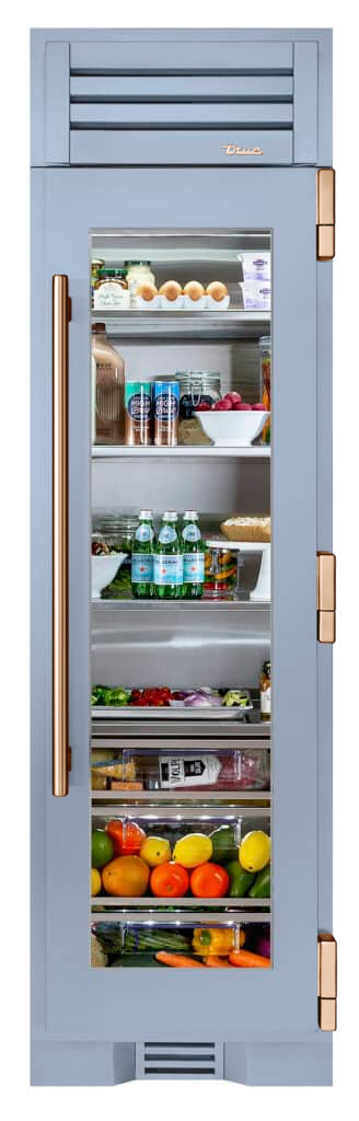 Refrigerator Column, Right Hinged, Bluestone, Copper Hardware TR24REFRSGA152H03