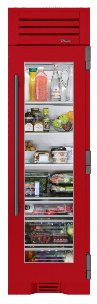 Refrigerator Column, Right Hinged, Crimson, Pewter Hardware TR24REFRSGA193H05