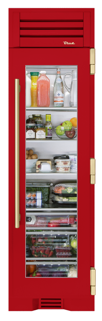 Refrigerator Column, Right Hinged, Crimson, Gold Hardware TR24REFRSGA193H08