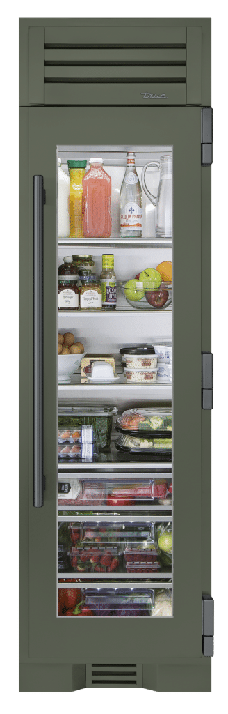 Refrigerator Column, Right Hinged, Olive, Pewter Hardware TR24REFRSGA238H05