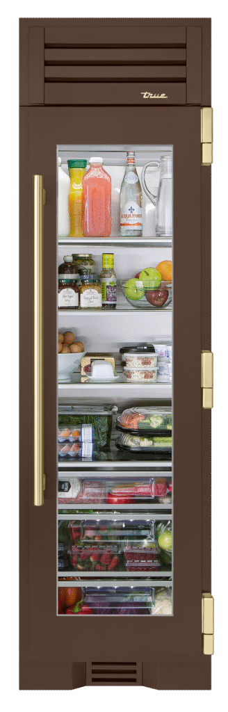 Refrigerator Column, Right Hinged, Espresso, Gold Hardware TR24REFRSGA305H08