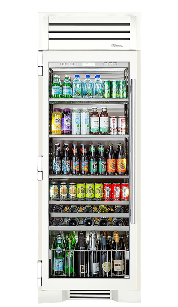 Beverage Column, Left Hinged, Matte White, Chrome Hardware TR30BEVLSGC030H02