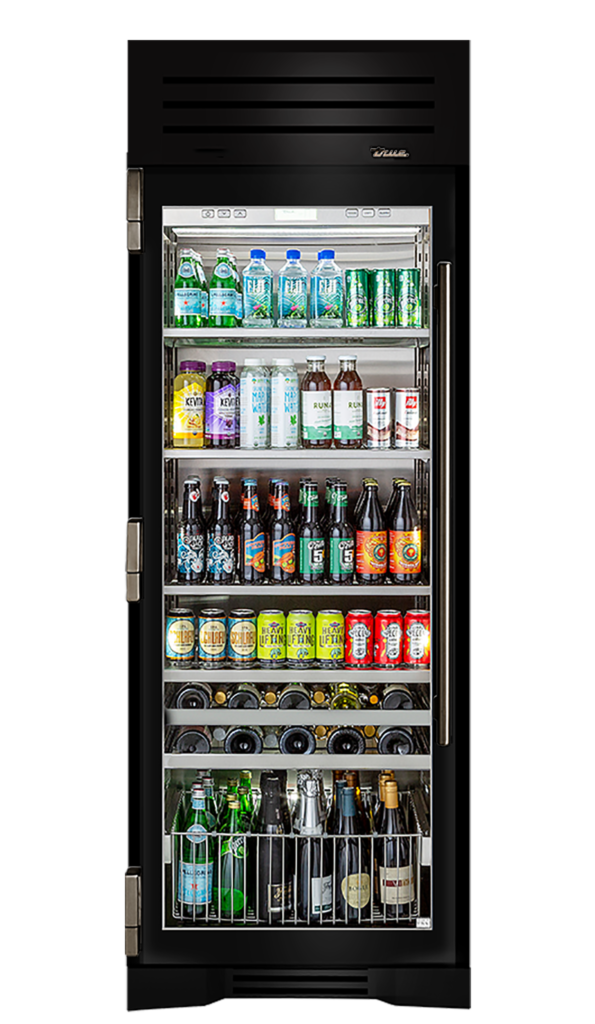 Beverage Column, Left Hinged, Gloss Black, Pewter Hardware TR30BEVLSGC044H05