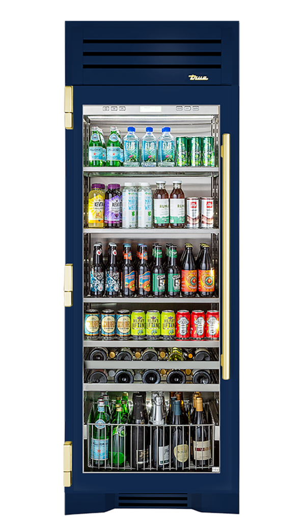 Beverage Column, Left Hinged, Cobalt, Brass Hardware TR30BEVLSGC078H01