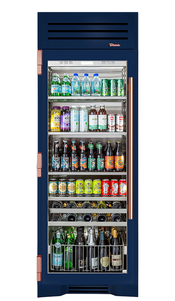 Beverage Column, Left Hinged, Cobalt, Copper Hardware TR30BEVLSGC078H03