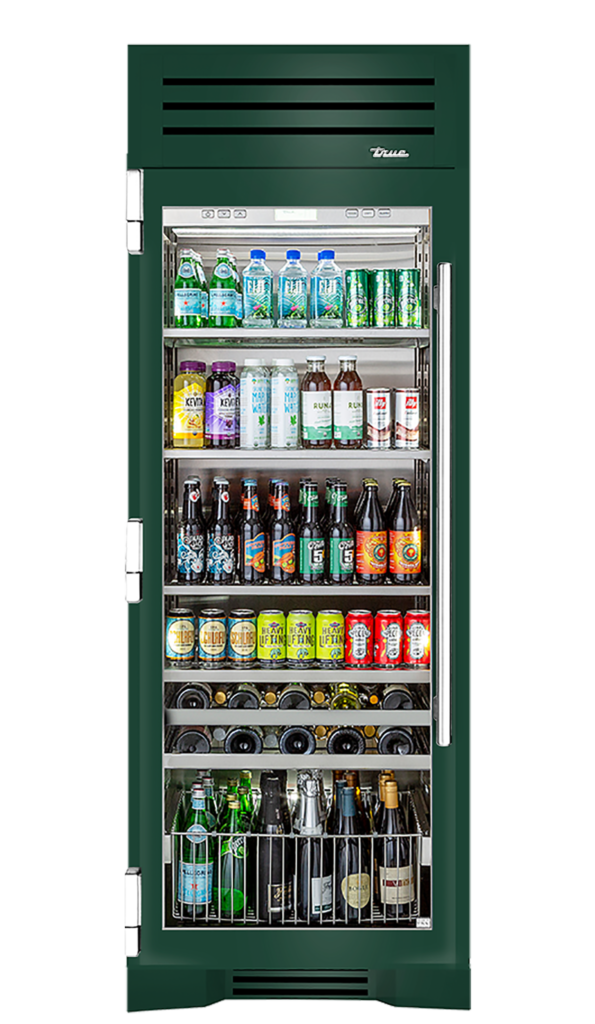 Beverage Column, Left Hinged, Emerald, Chrome Hardware TR30BEVLSGC086H02
