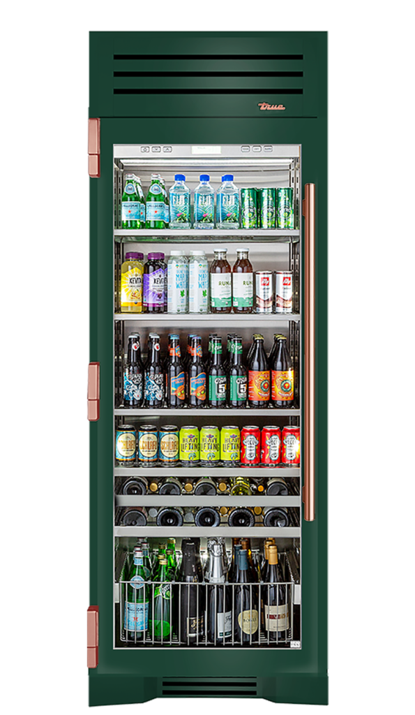 Beverage Column, Left Hinged, Emerald, Copper Hardware TR30BEVLSGC086H03