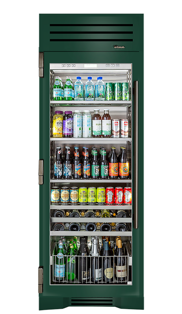 Beverage Column, Left Hinged, Emerald, Pewter Hardware TR30BEVLSGC086H05