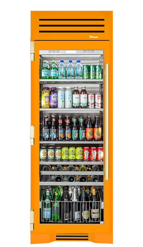 Beverage Column, Left Hinged, Saffron, Brass Hardware TR30BEVLSGC103H01