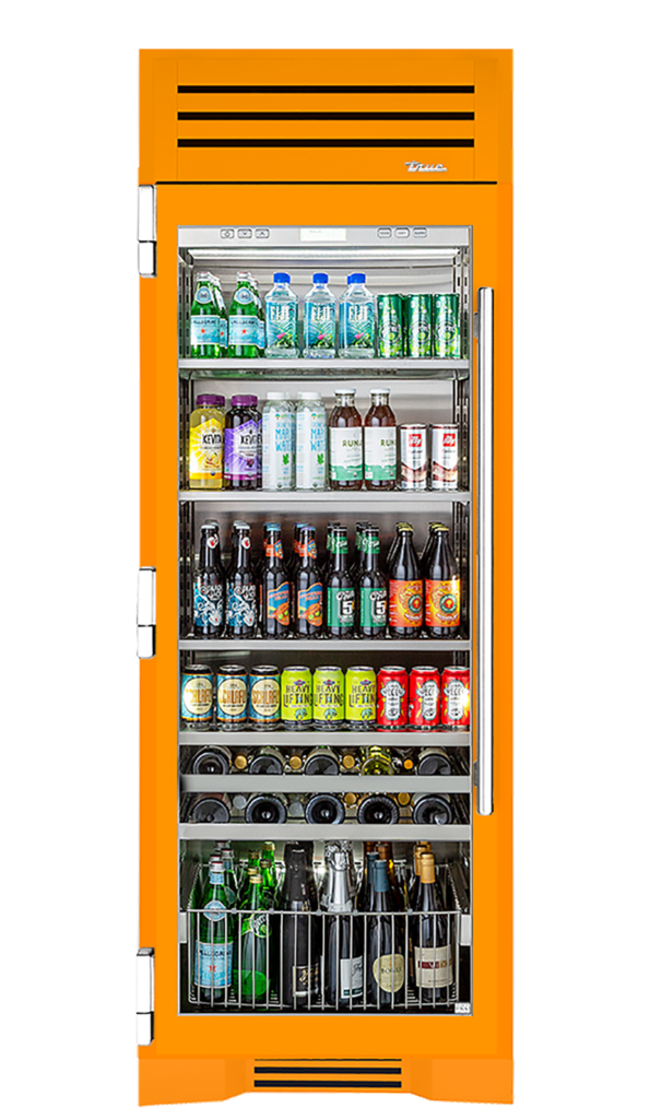 Beverage Column, Left Hinged, Saffron, Chrome Hardware TR30BEVLSGC103H02