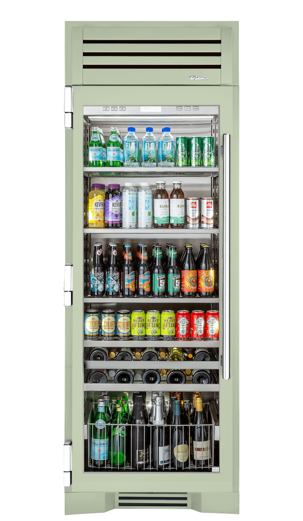 Beverage Column, Left Hinged, Sage, Chrome Hardware TR30BEVLSGC129H02