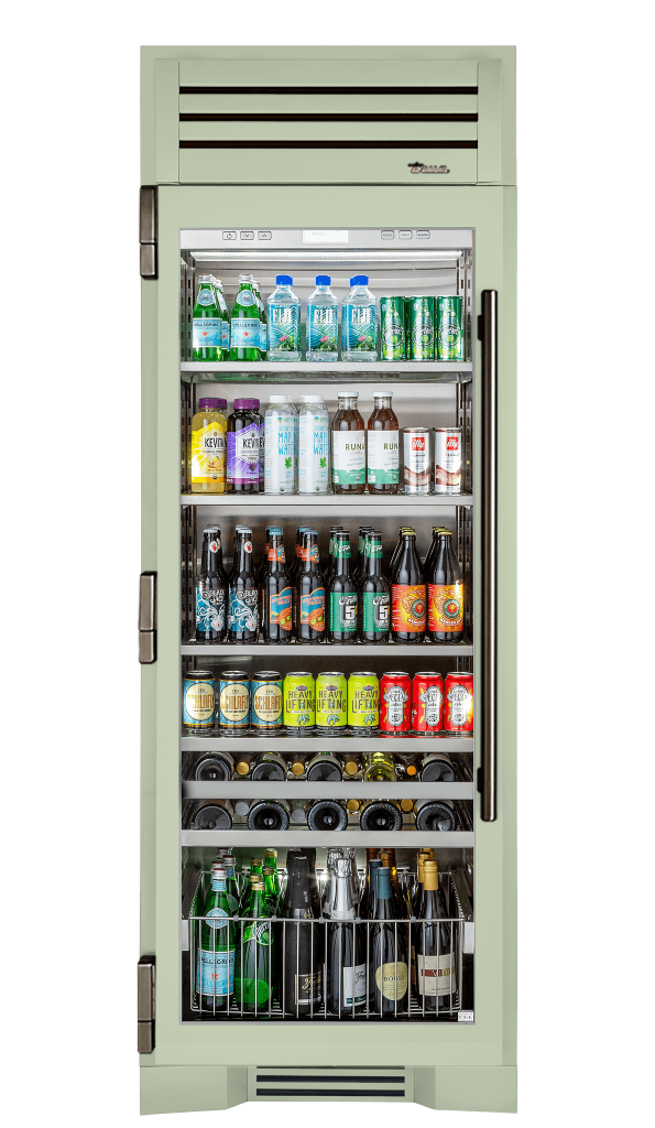 Beverage Column, Left Hinged, Sage, Pewter Hardware TR30BEVLSGC129H05