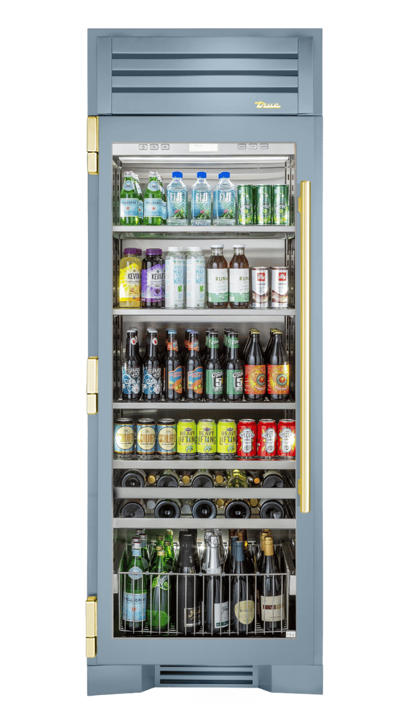 Beverage Column, Left Hinged, Bluestone, Brass Hardware TR30BEVLSGC152H01