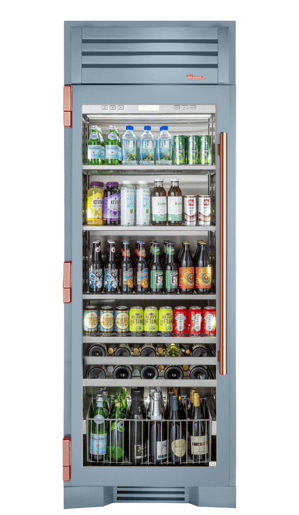 Beverage Column, Left Hinged, Bluestone, Copper Hardware TR30BEVLSGC152H03