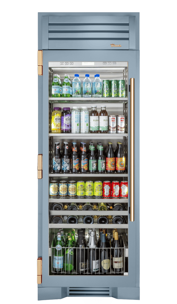 Beverage Column, Left Hinged, Bluestone, Gold Hardware TR30BEVLSGC152H08