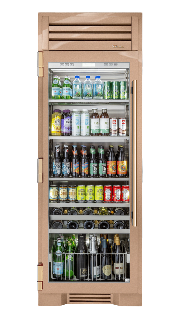 Beverage Column, Left Hinged, Champagne, Gold Hardware TR30BEVLSGC179H08