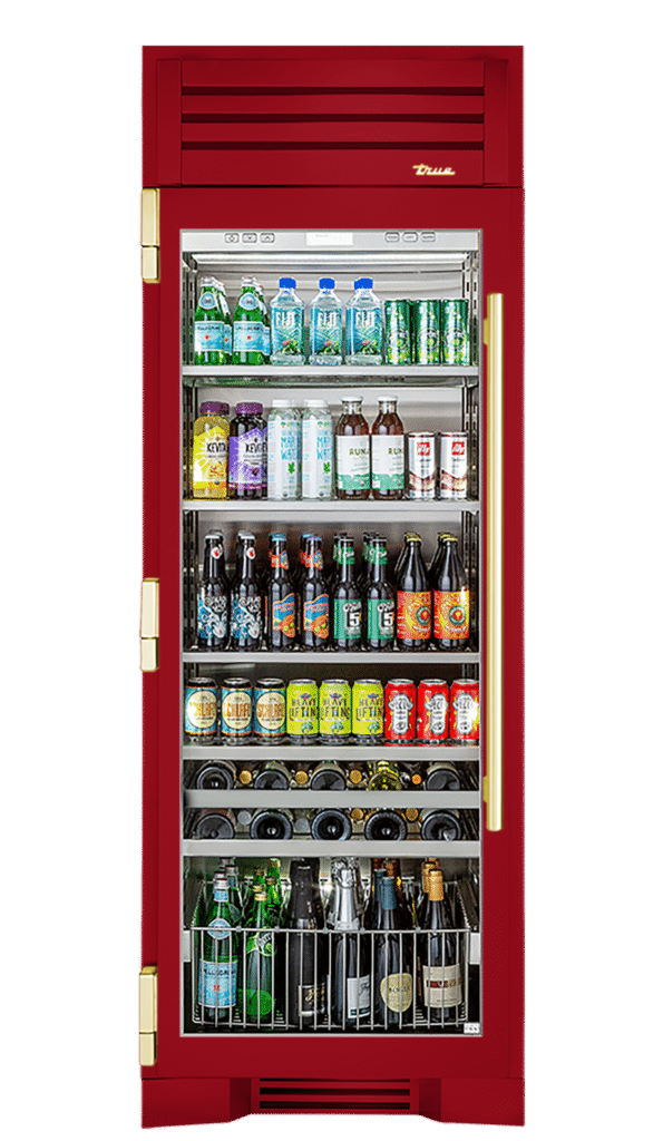 Beverage Column, Left Hinged, Crimson, Brass Hardware TR30BEVLSGC193H01