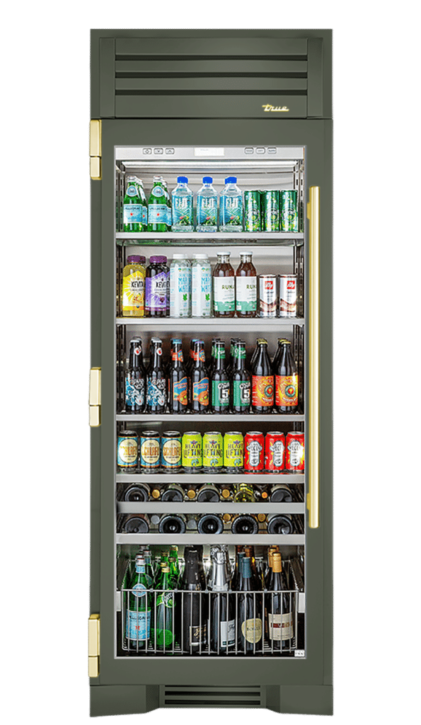 Beverage Column, Left Hinged, Olive, Brass Hardware TR30BEVLSGC238H01
