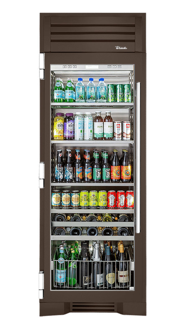 Beverage Column, Left Hinged, Espresso, Chrome Hardware TR30BEVLSGC305H02