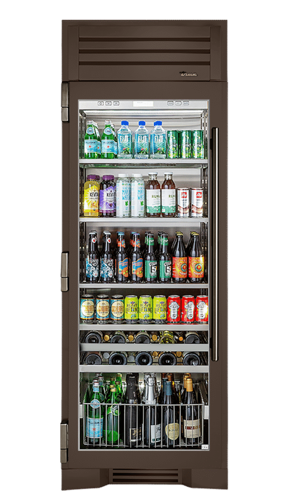 Beverage Column, Left Hinged, Espresso, Pewter Hardware TR30BEVLSGC305H05