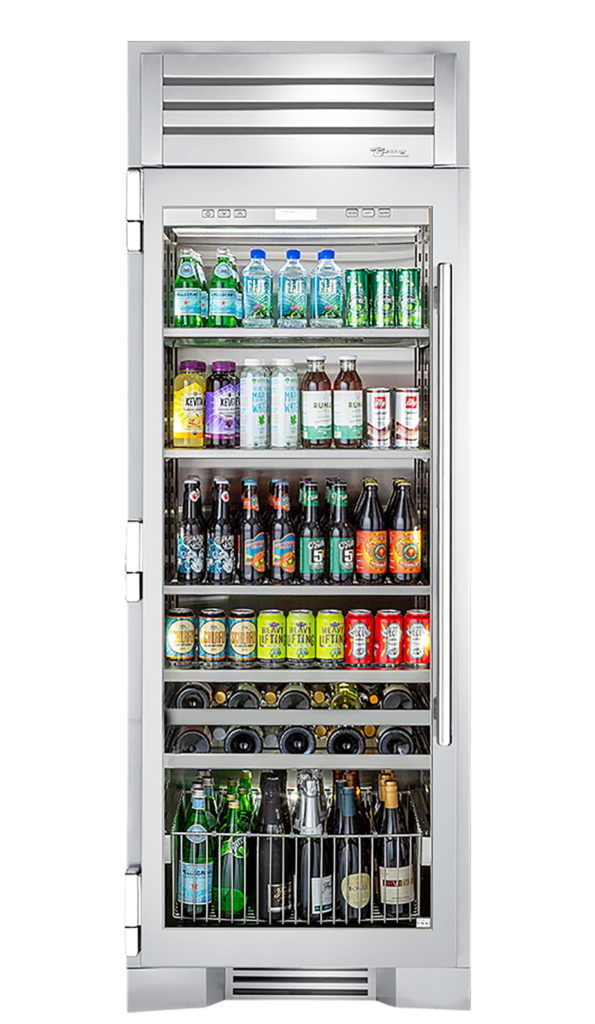 Beverage Column, Left Hinged, Chrome Hardware TR30BEVLSGCH02