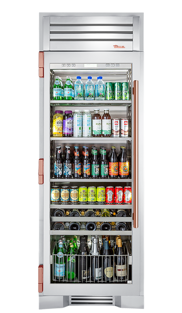 Beverage Column, Left Hinged, Copper Hardware TR30BEVLSGCH03