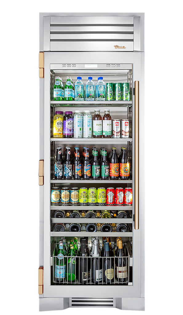 Beverage Column, Left Hinged, Gold Hardware TR30BEVLSGCH08