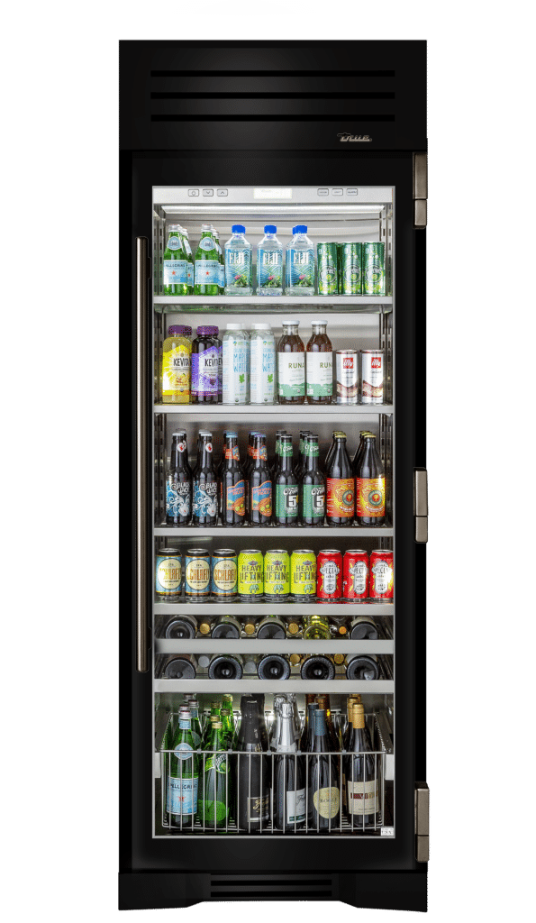 Beverage Column, Right Hinged, Gloss Black, Pewter Hardware TR30BEVRSGC044H05