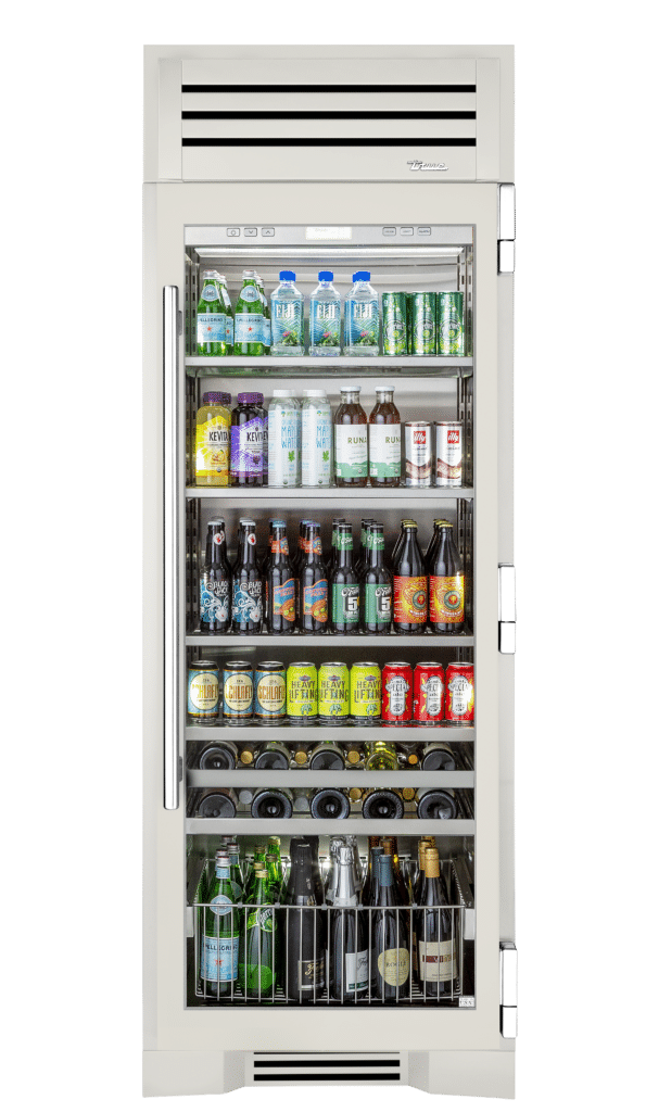 Beverage Column, Right Hinged, Antique White, Chrome Hardware TR30BEVRSGC050H02