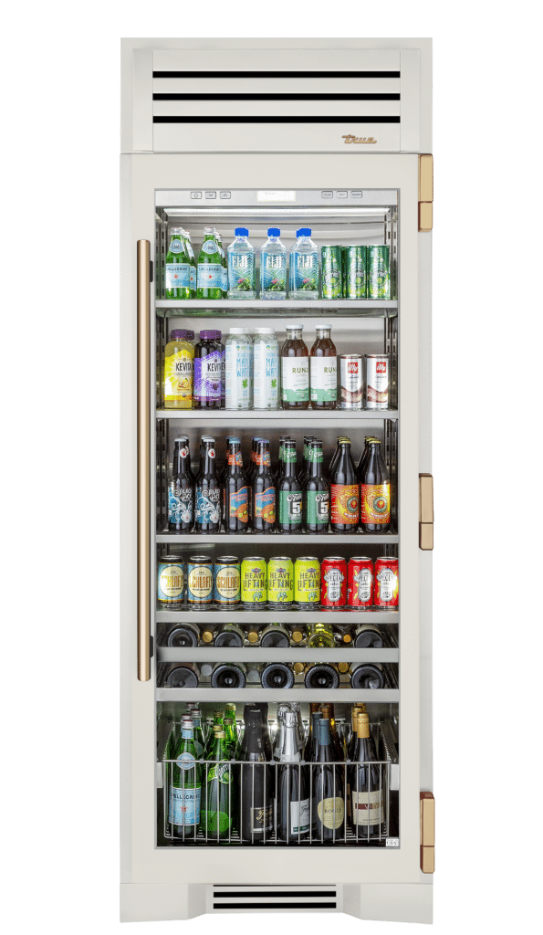 Beverage Column, Right Hinged, Antique White, Gold Hardware TR30BEVRSGC050H08